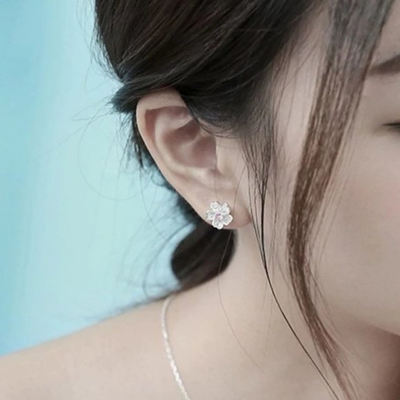 [Set of 4] NEW 925 Sterling Silver Cherry Blossom - Picture 9 of 11